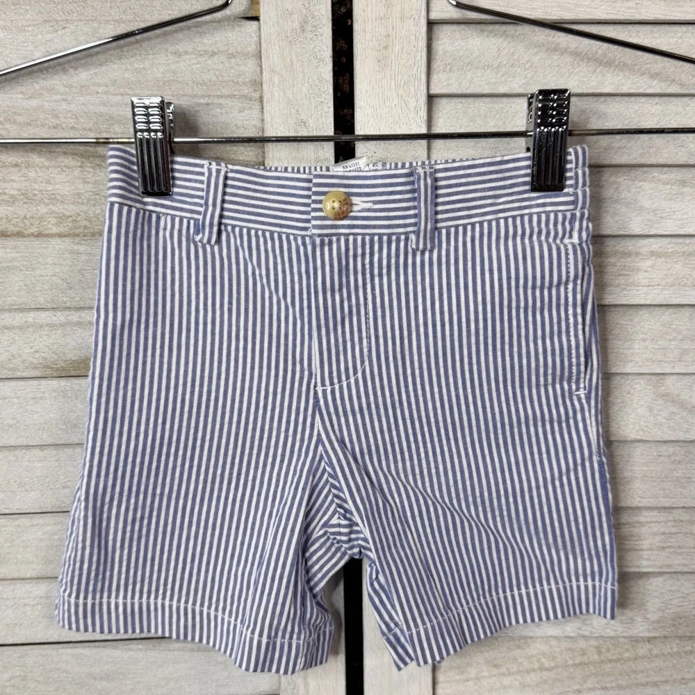 Ralph Lauren Navy and White Striped Shorts 18 Months Seersucker Classic NWT